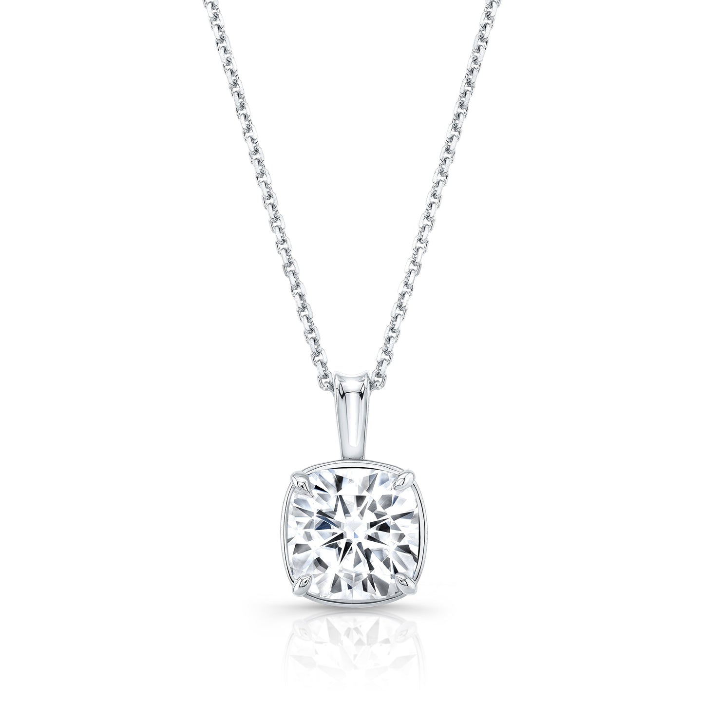 Lab Grown Diamond Cushion Solitaire Pendant 1-1/2 ct t.w. in White Gold