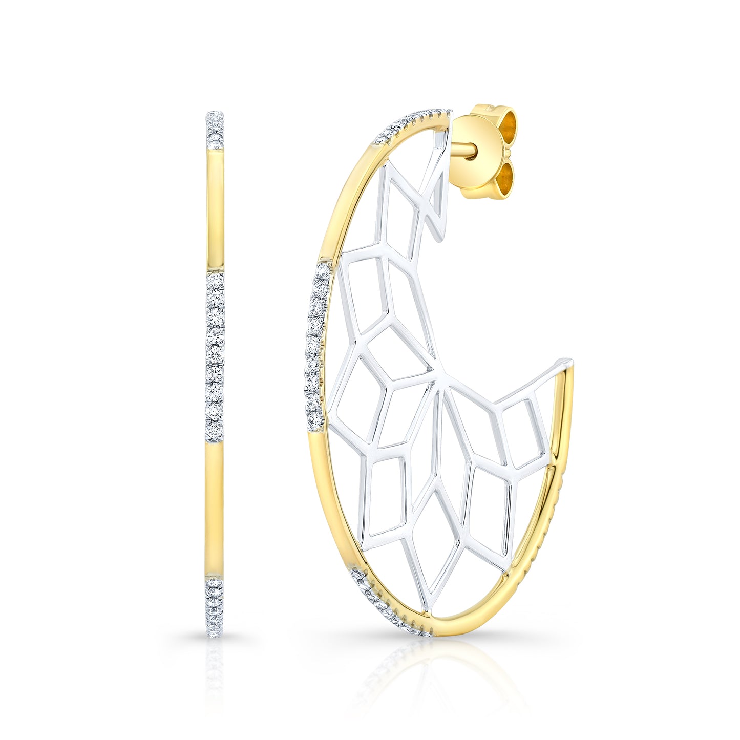 Diamond Snowflake Earrings in 14k Yellow Gold 0.33ctw