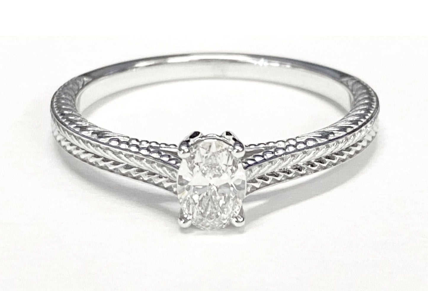 The Aida Select Vintage Solitaire Engagement Ring with Lab Diamond in 14K Rose Gold - view 4