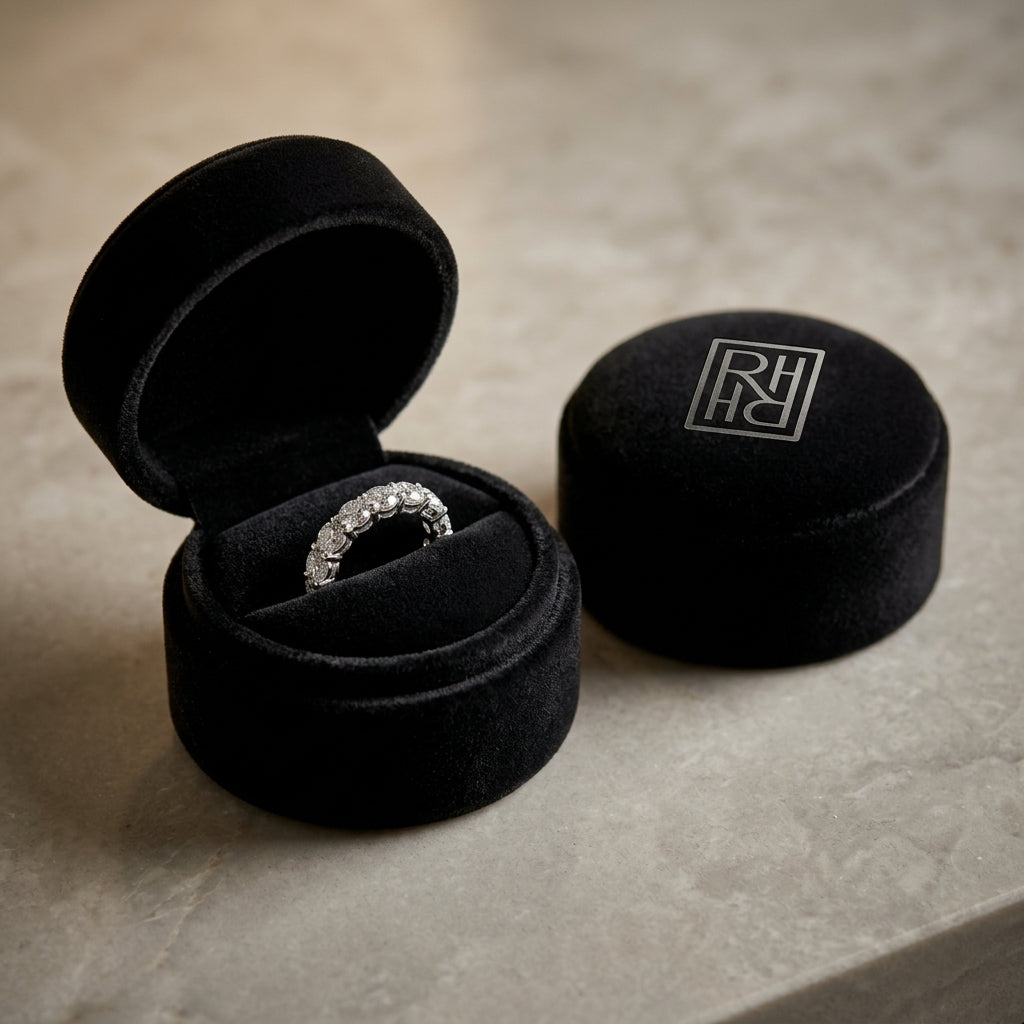 Round Diamond Eternity Band S:7.25 in 18K White Gold - presentation