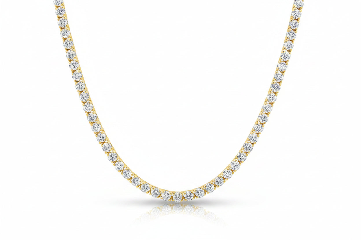 Diamond 4-Prong Round Necklace in 14K White Gold, 16 Inches