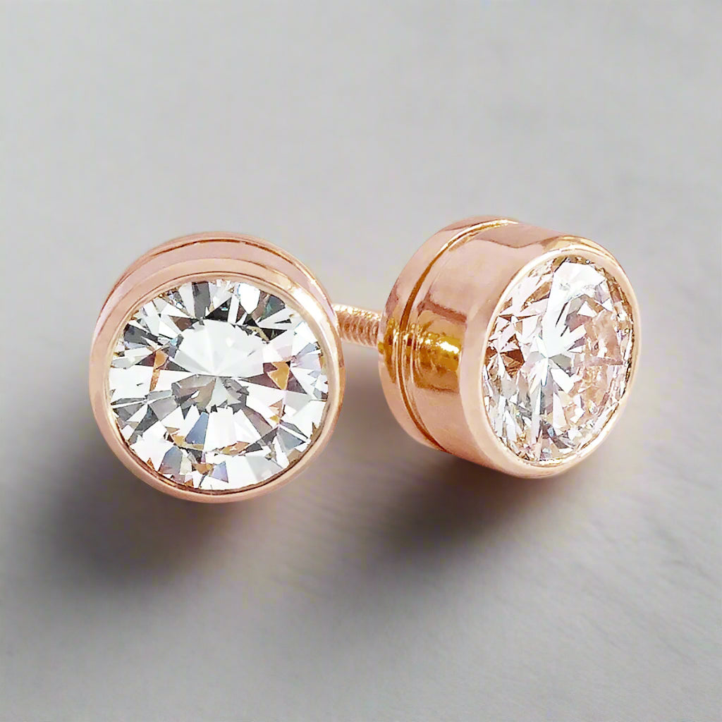 5 Carat IGI Certified Ideal Cut Colorless VS Lab Diamond Stud Earrings – 14K Gold or Platinum