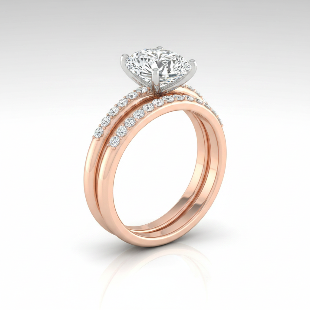 The Abbey Matching Wedding Band, Oval in 14K Rose Gold | RockHer