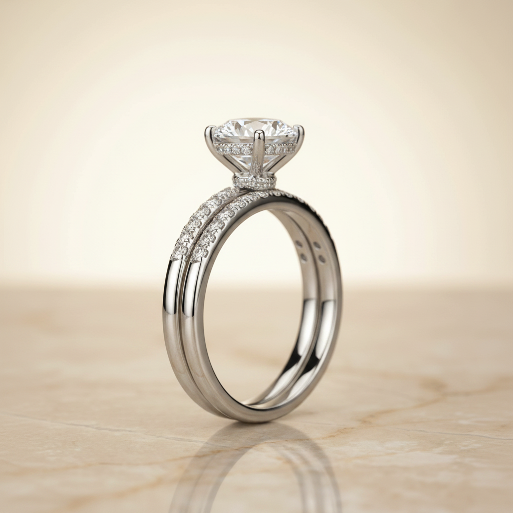 The Abbey Matching Wedding Band, Round in Platinum | RockHer