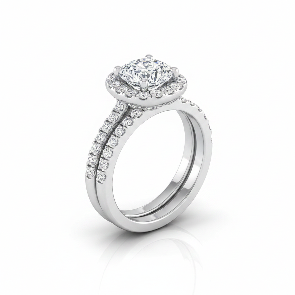 The Adriana Matching Wedding Band, Cushion in Platinum | RockHer
