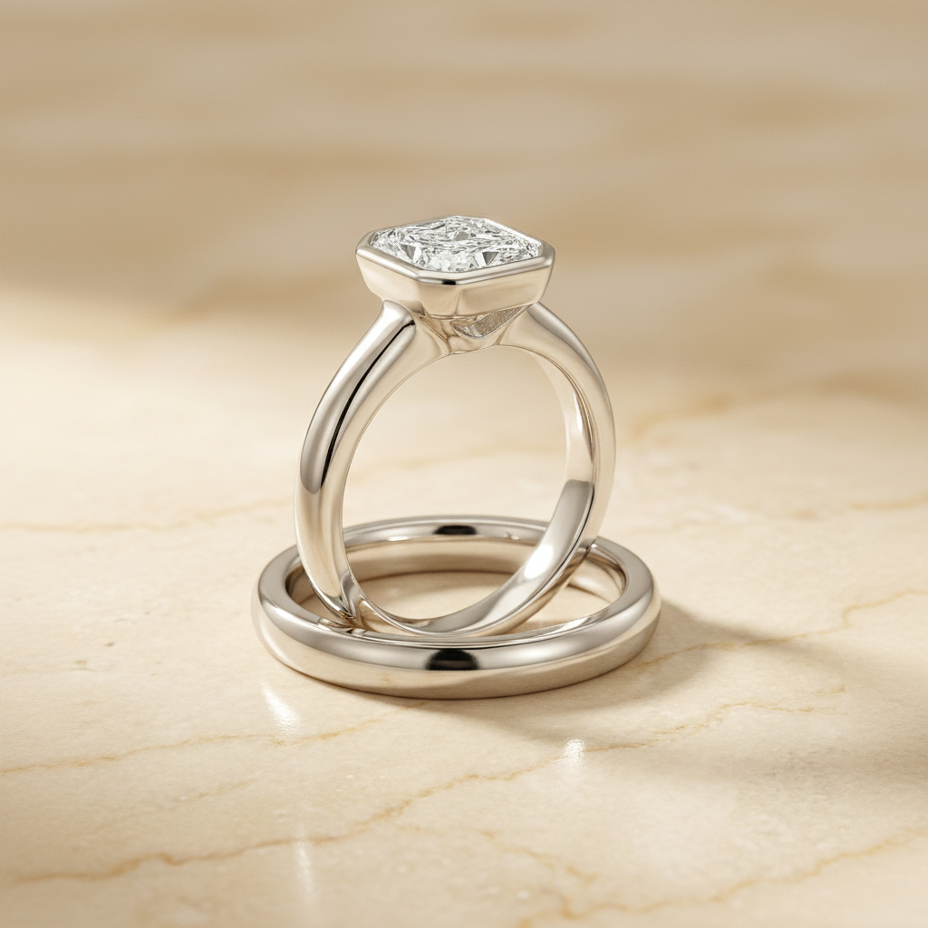 The Agnes Matching Wedding Band, Radiant in Platinum | RockHer