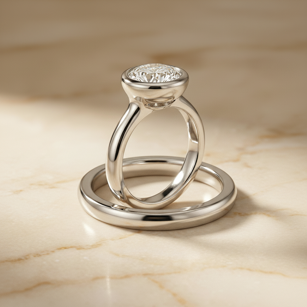 The Agnes Matching Wedding Band, Round in Platinum | RockHer