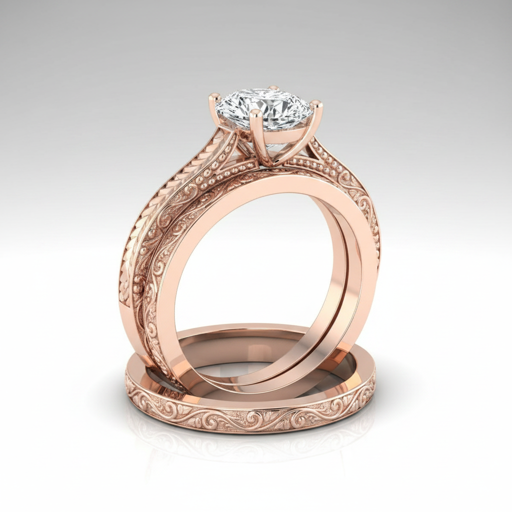 The Aida Matching Wedding Band, Pear in 14K Rose Gold