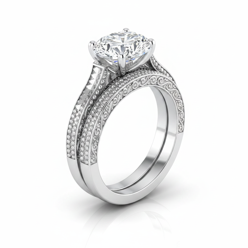 The Aida Matching Wedding Band, Oval in Platinum