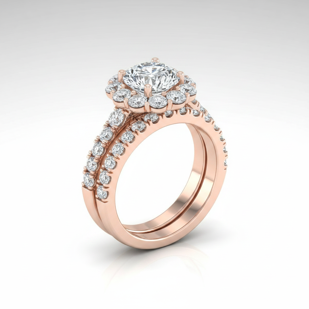 The Alannah Matching Wedding Band, Cushion in 14K Rose Gold | RockHer