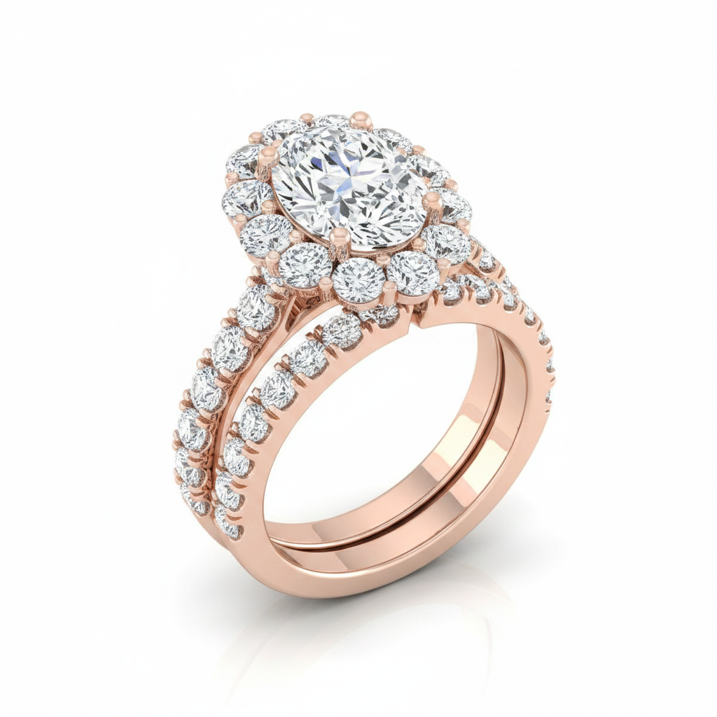 The Alannah Matching Wedding Band, Oval in 14K Rose Gold | RockHer