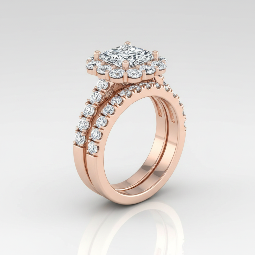 The Alannah Matching Wedding Band, Radiant in 14K Rose Gold | RockHer