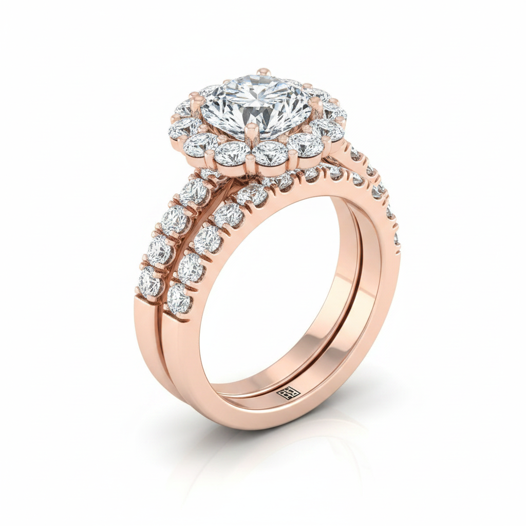 The Alannah Matching Wedding Band, Round in 14K Rose Gold | RockHer