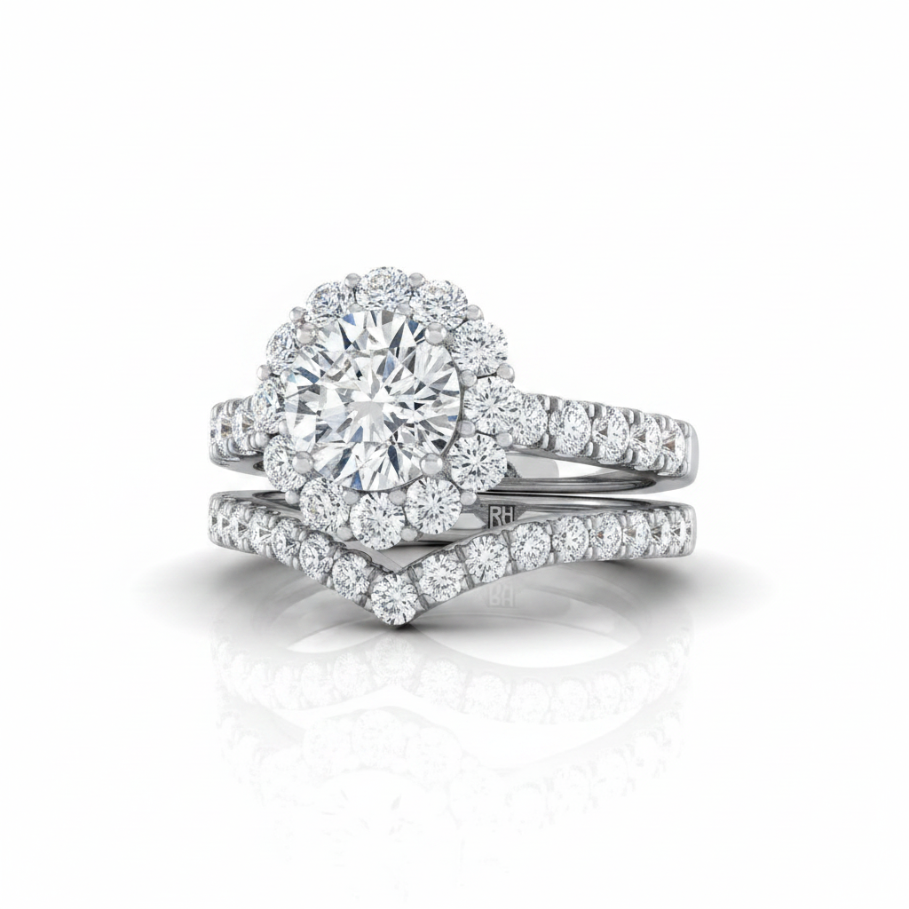The Alannah Matching Wedding Band, Round in 18K White Gold | RockHer