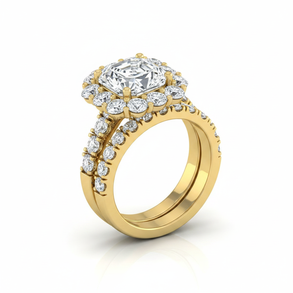 The Alannah Matching Wedding Band, Asscher in 18K Yellow Gold | RockHer