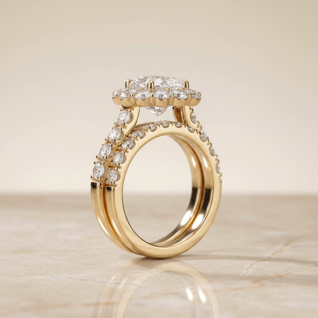The Alannah Matching Wedding Band, Cushion in 18K Yellow Gold | RockHer
