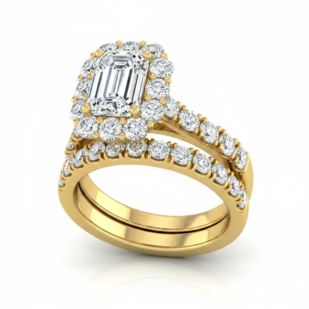 The Alannah Matching Wedding Band, Emerald in 18K Yellow Gold | RockHer