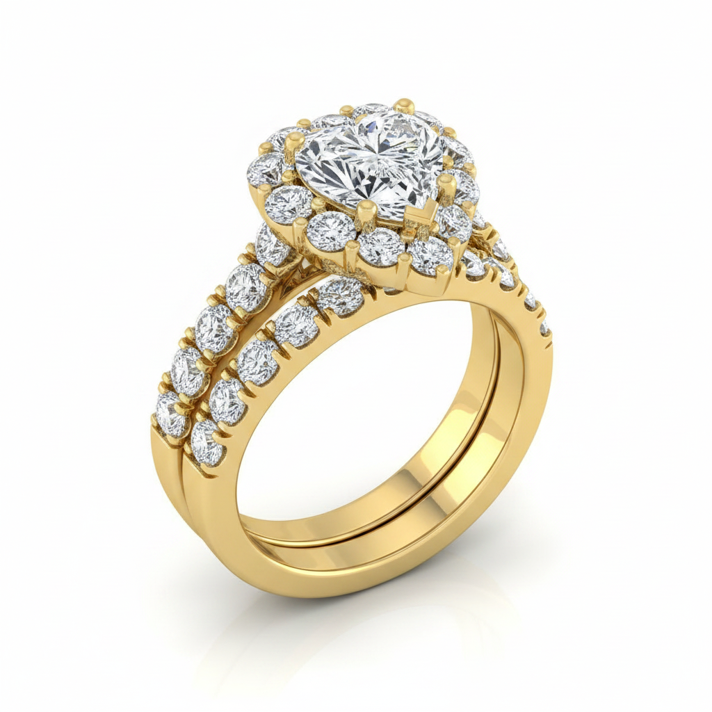 The Alannah Matching Wedding Band, Heart in 18K Yellow Gold | RockHer