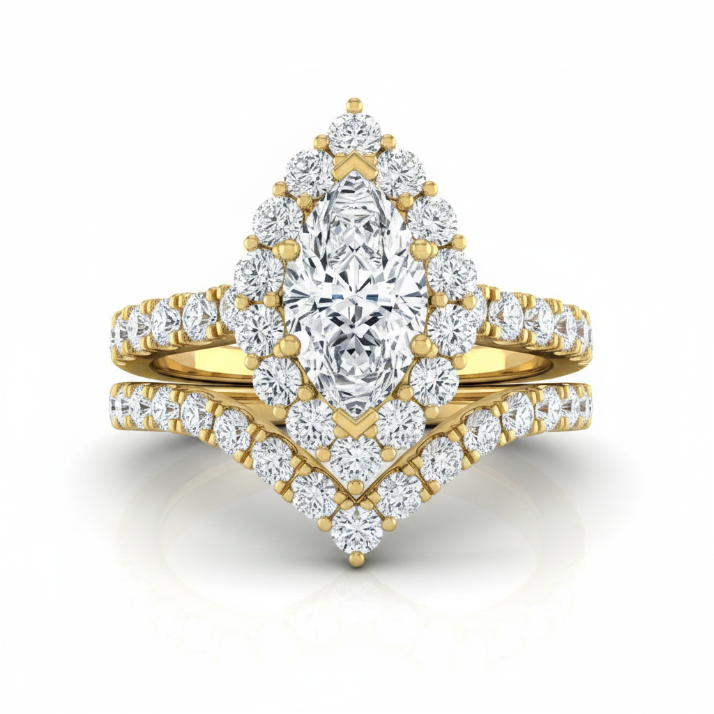 The Alannah Matching Wedding Band, Marquise in 18K Yellow Gold | RockHer