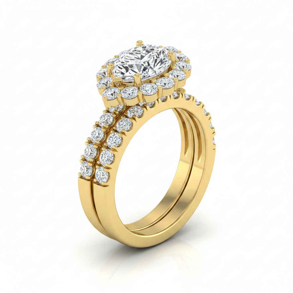 The Alannah Matching Wedding Band, Pear in 18K Yellow Gold | RockHer