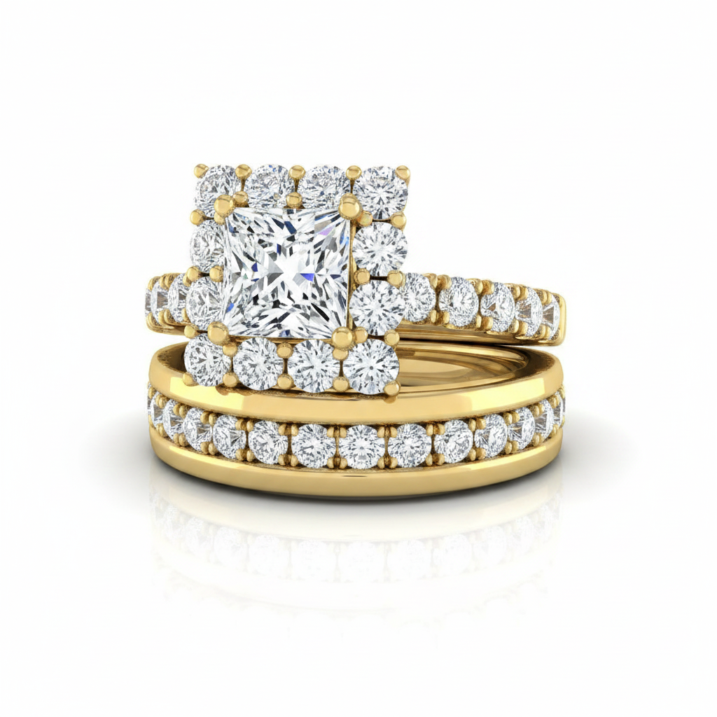 The Alannah Matching Wedding Band, Princess in 18K Yellow Gold | RockHer