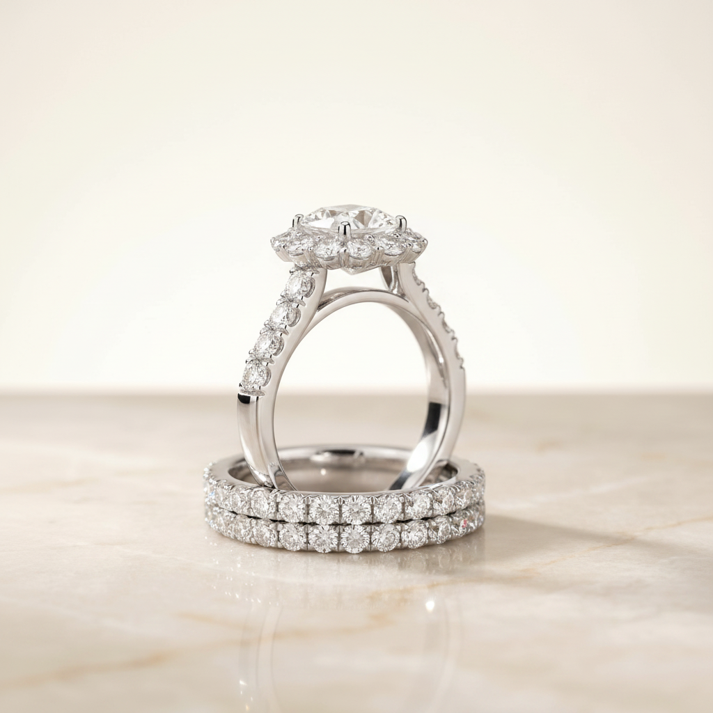 The Alannah Matching Wedding Band, Asscher in Platinum | RockHer