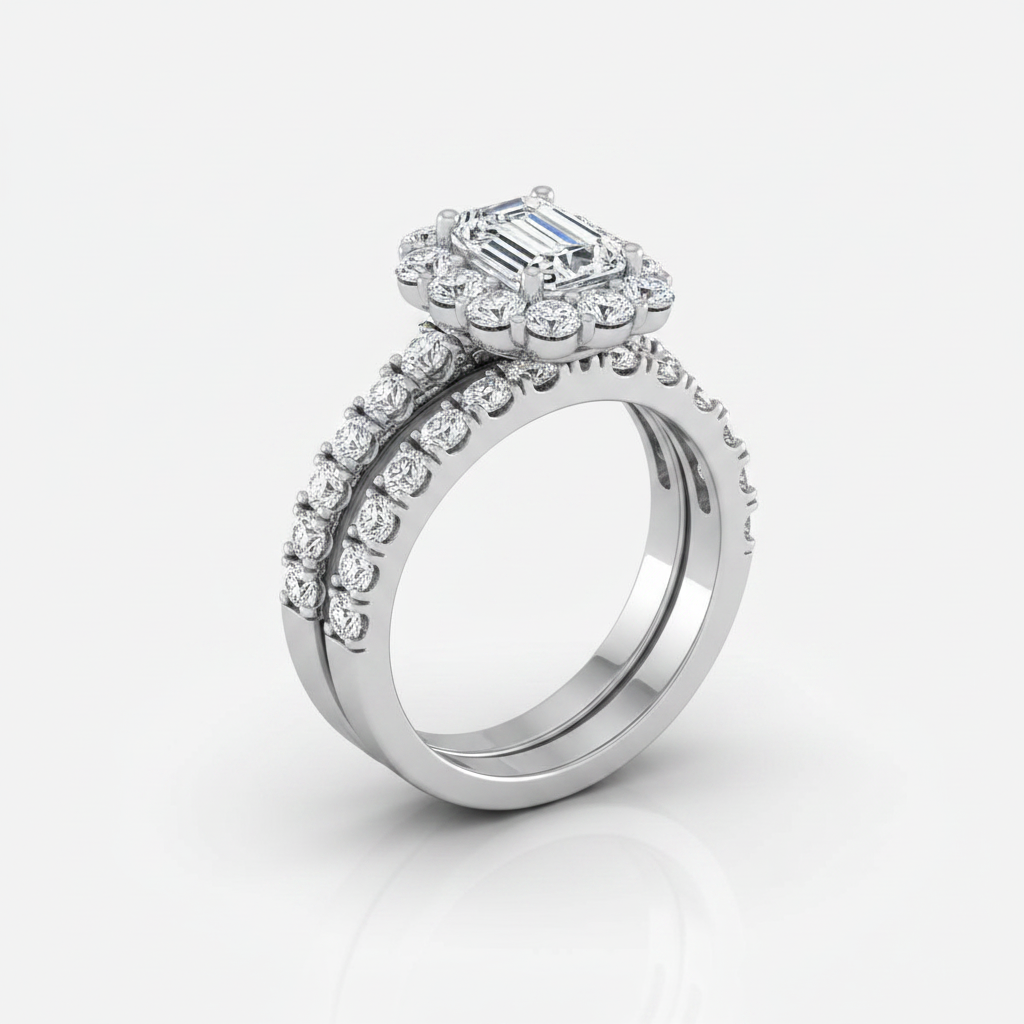 The Alannah Matching Wedding Band, Emerald in Platinum | RockHer