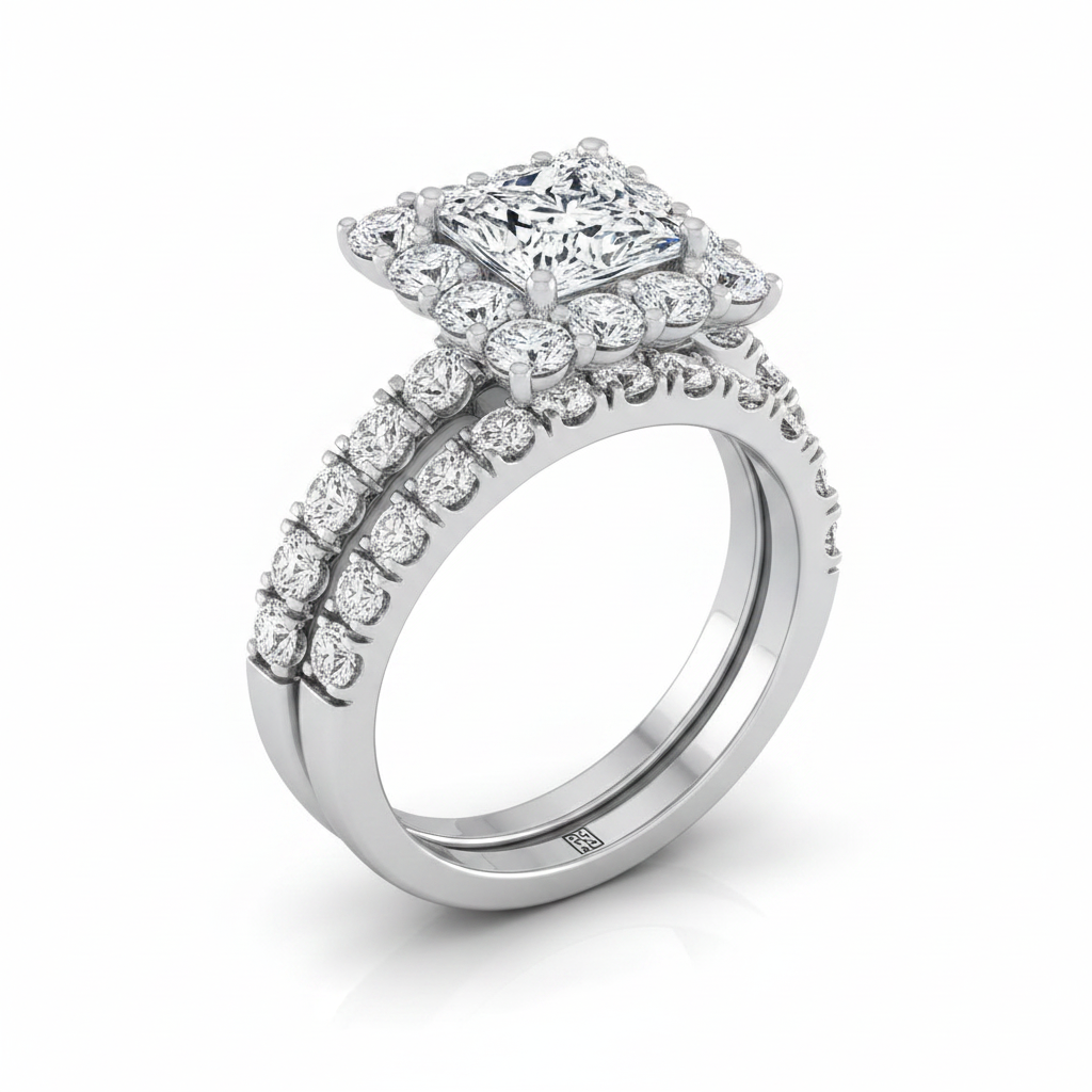 The Alannah Matching Wedding Band, Princess in Platinum | RockHer