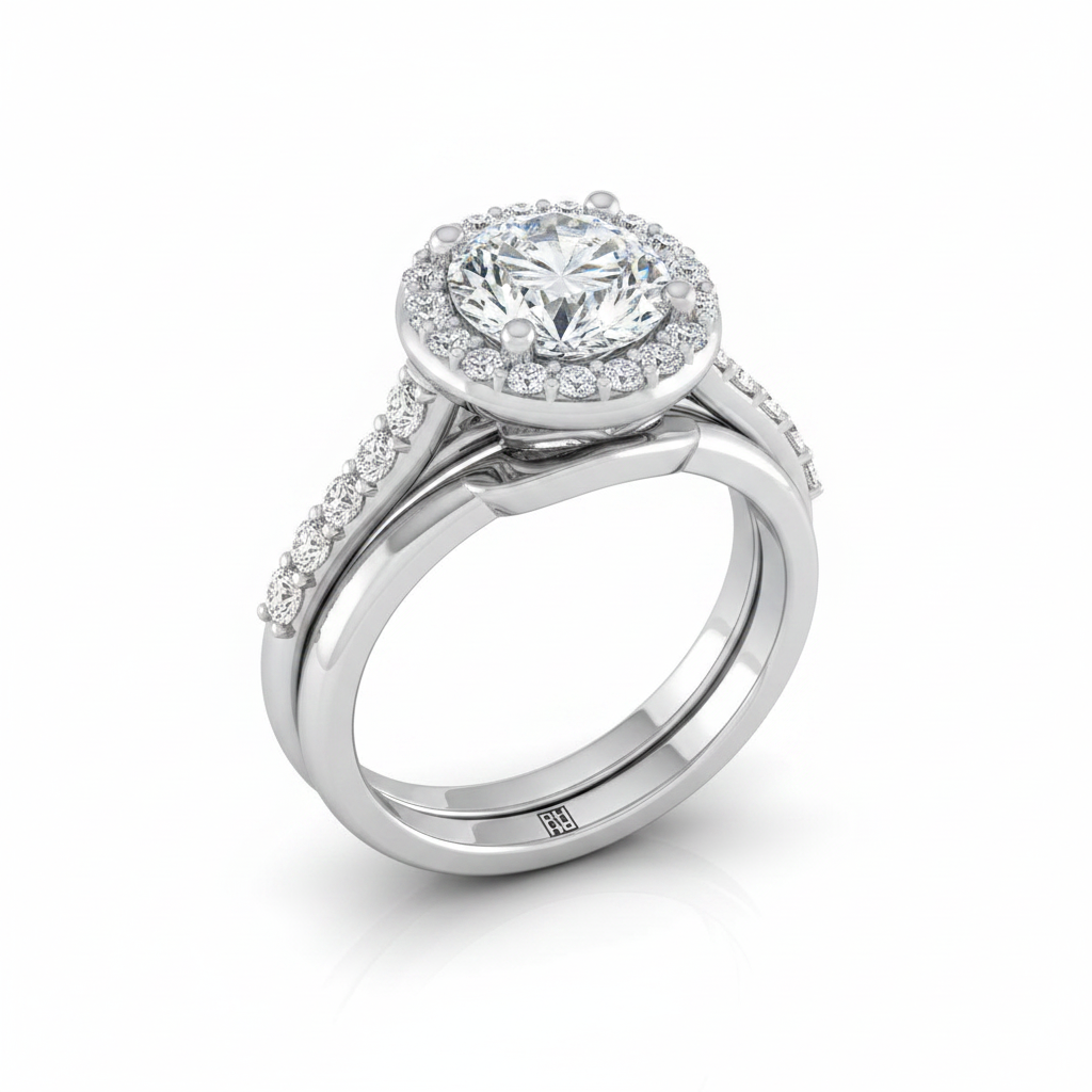 The Alicia Matching Wedding Band, Round in Platinum