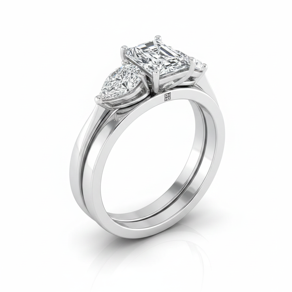 The Angelica Matching Wedding Band, Radiant in Platinum