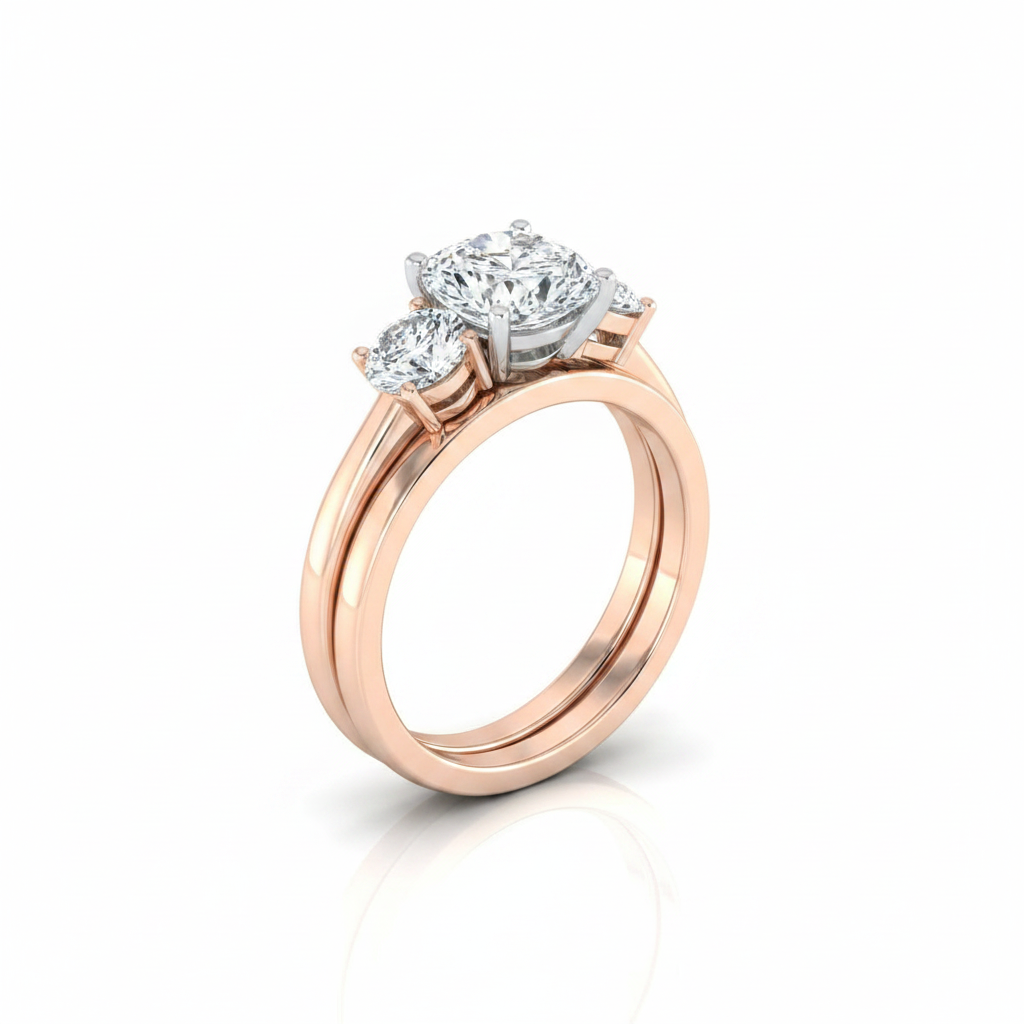 The Anita Matching Wedding Band, Cushion in 14K Rose Gold | RockHer