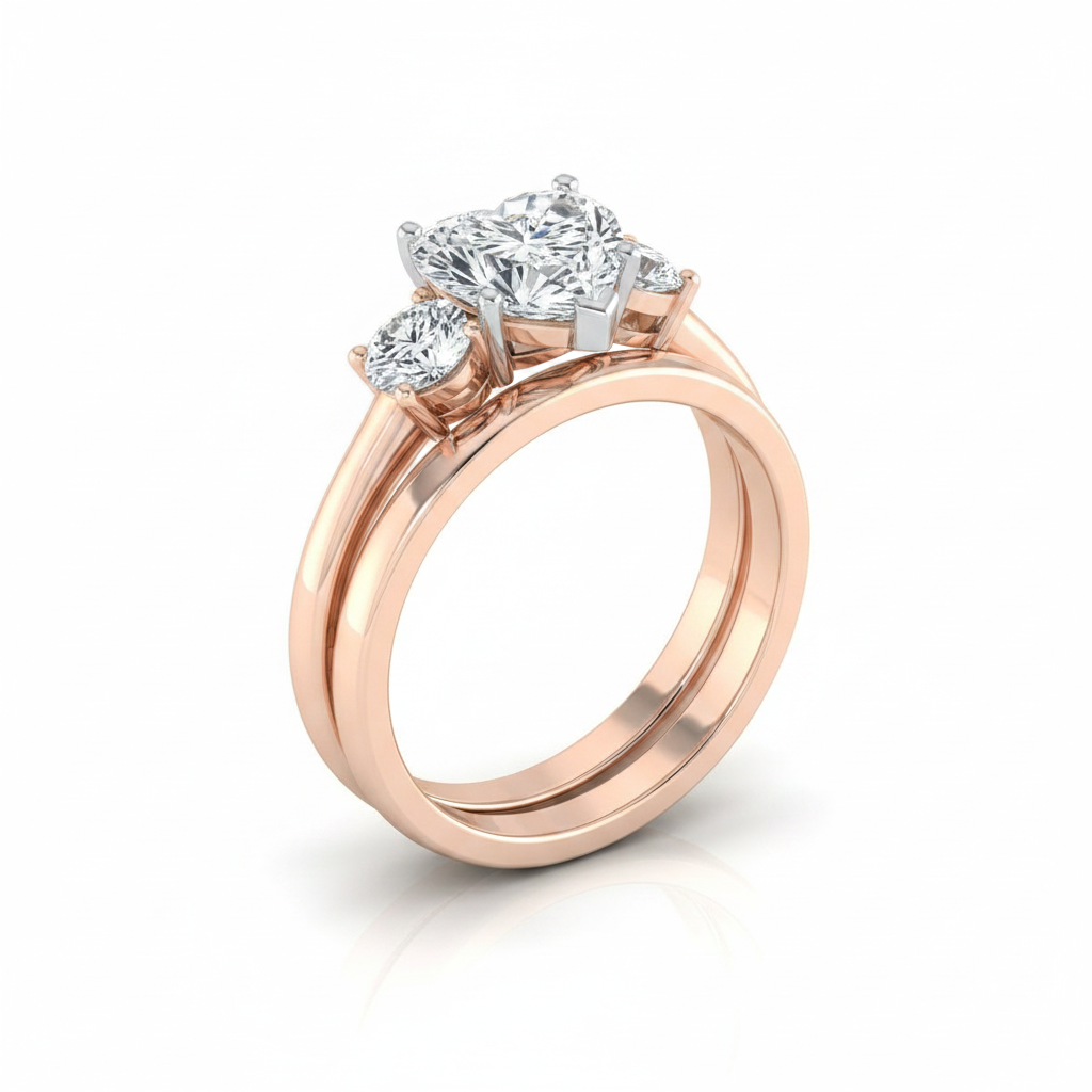 The Anita Matching Wedding Band, Heart in 14K Rose Gold | RockHer