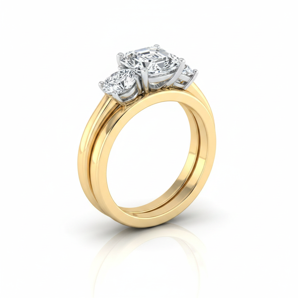 The Anita Matching Wedding Band, Asscher in 18K Yellow Gold | RockHer