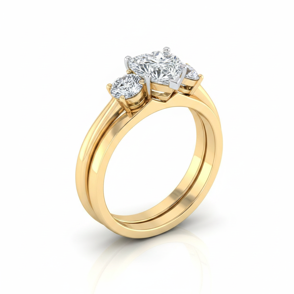 The Anita Matching Wedding Band, Heart in 18K Yellow Gold | RockHer