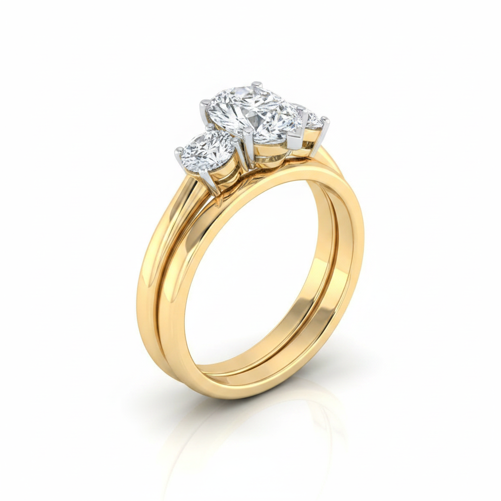 The Anita Matching Wedding Band, Pear in 18K Yellow Gold | RockHer
