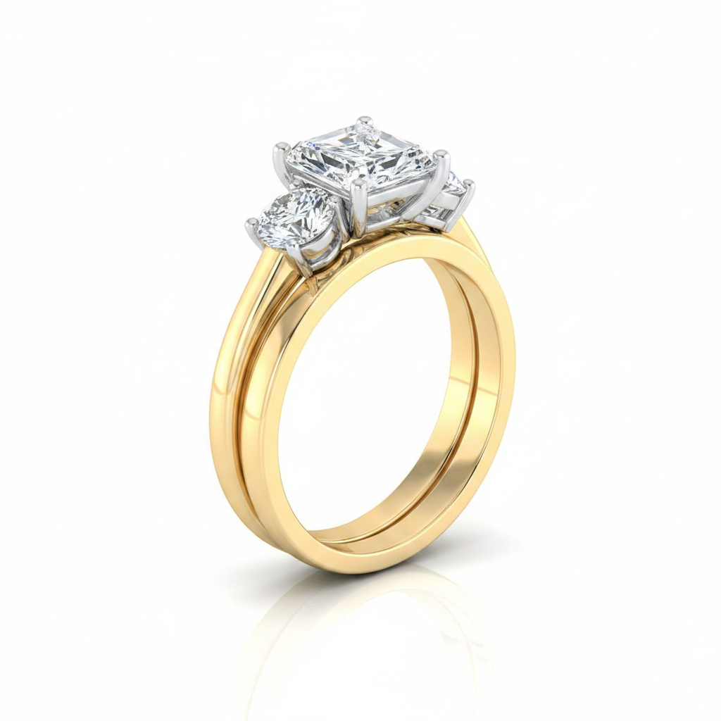 The Anita Matching Wedding Band, Radiant in 18K Yellow Gold | RockHer