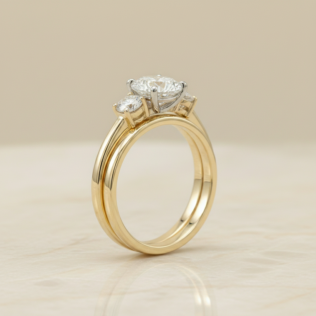 The Anita Matching Wedding Band, Round in 18K Yellow Gold | RockHer