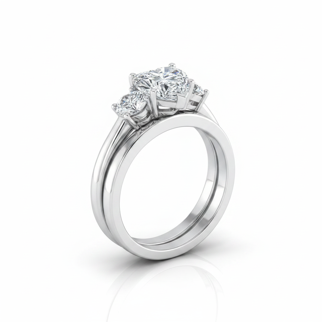 The Anita Matching Wedding Band, Heart in Platinum | RockHer