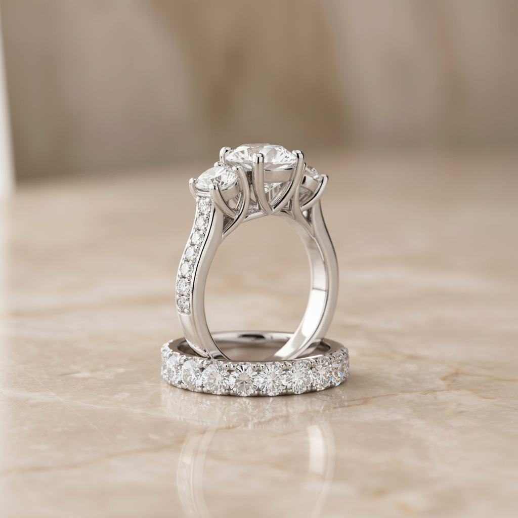 The Avery Matching Wedding Band, Round in 18K White Gold