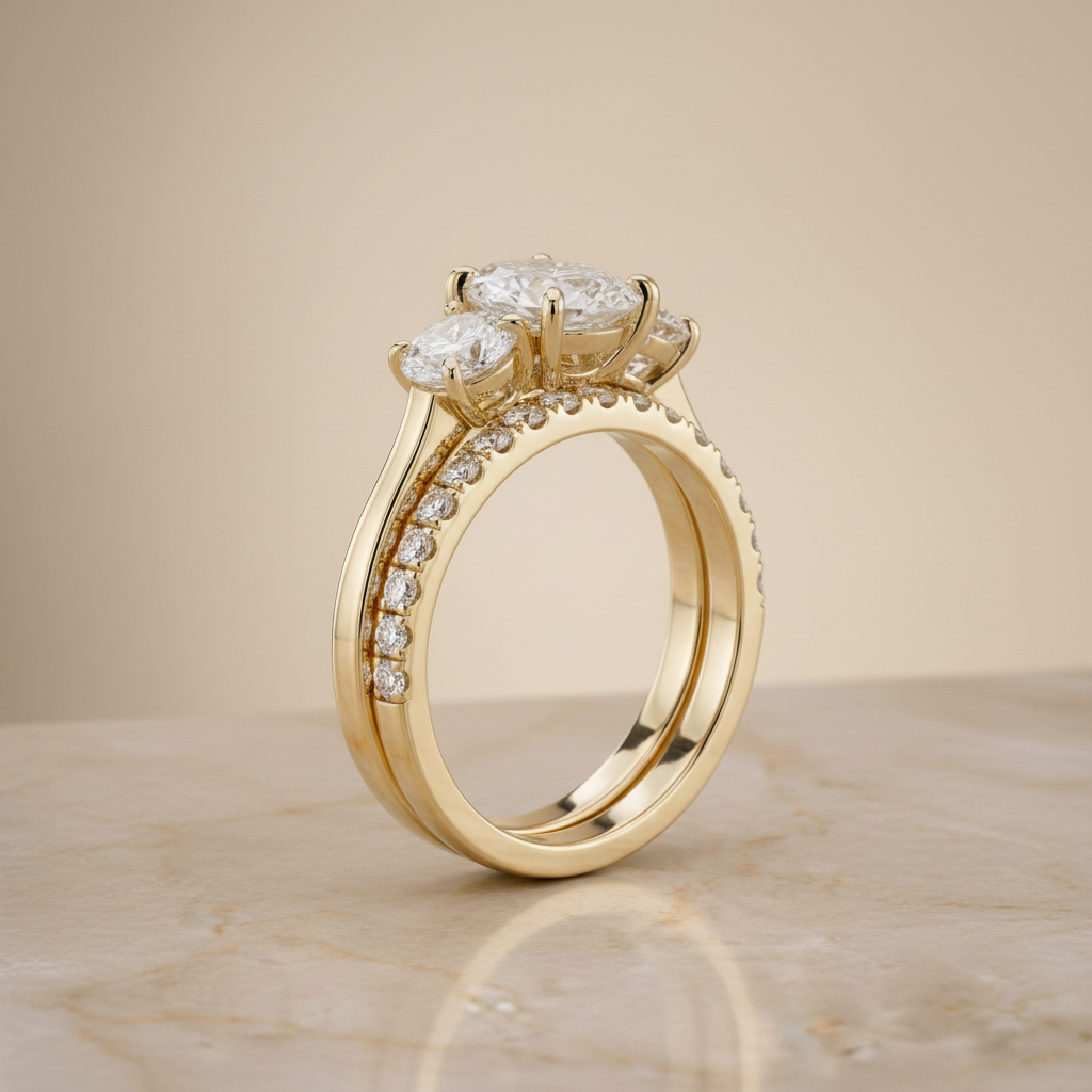 The Avery Matching Wedding Band, Round in 18K Yellow Gold