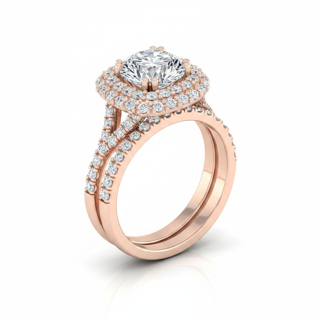 The Betty Matching Wedding Band, Round in 14K Rose Gold