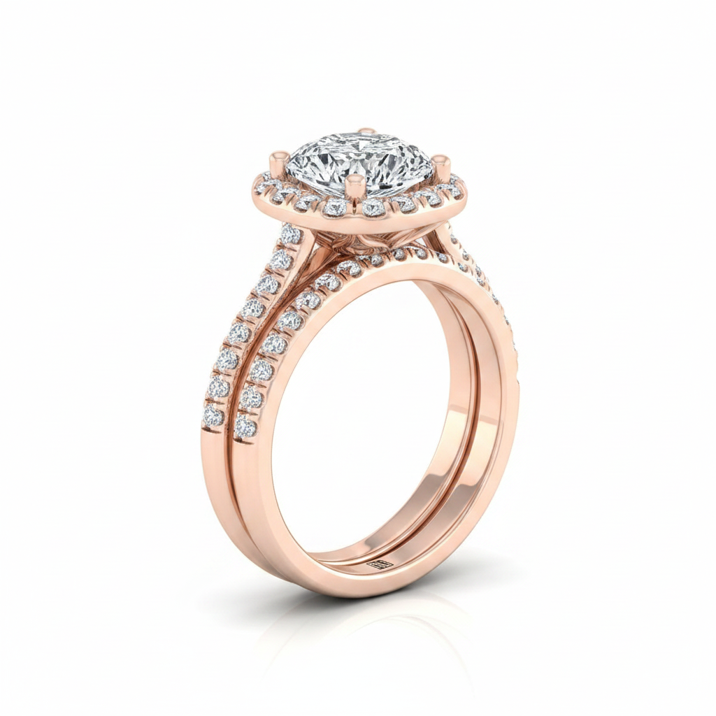 The Bianca Matching Wedding Band, Cushion in 14K Rose Gold | RockHer