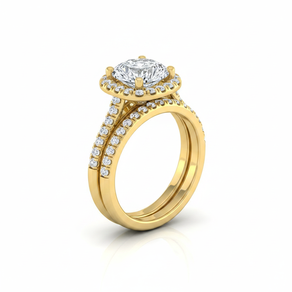 The Bianca Matching Wedding Band, Cushion in 18K Yellow Gold | RockHer