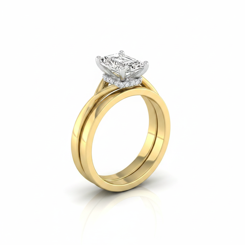 The Blondie Matching Wedding Band, Radiant in 18K Yellow Gold