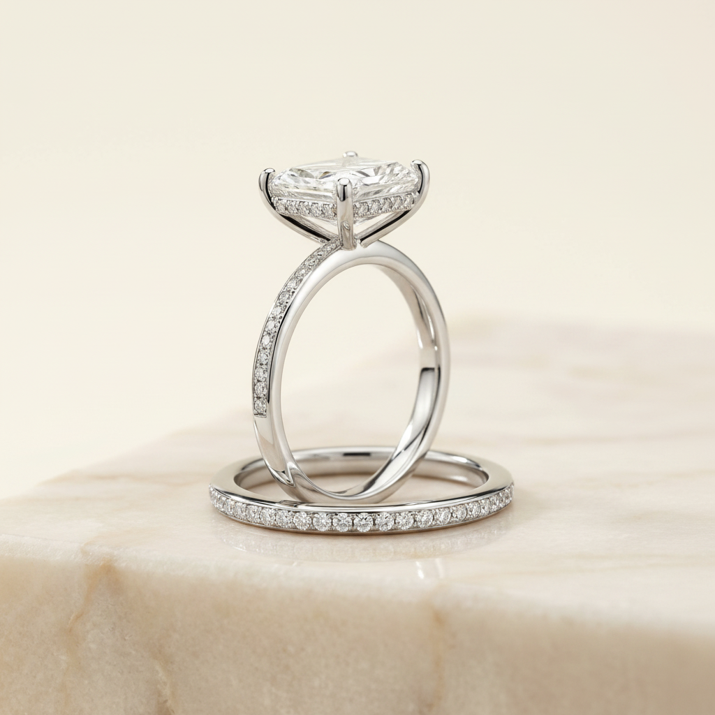The Brenda Matching Wedding Band, Radiant in Platinum