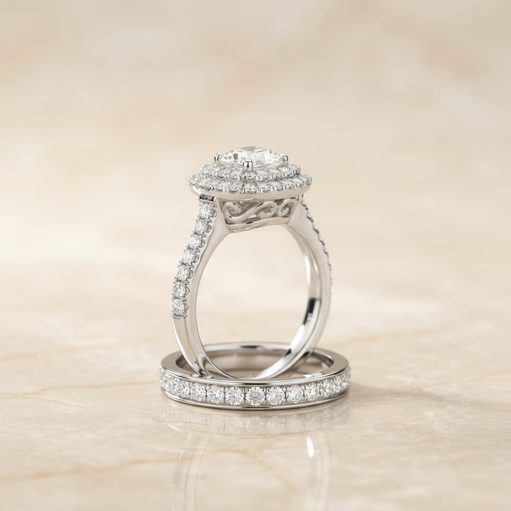 The Britney Matching Wedding Band, Oval in 18K White Gold