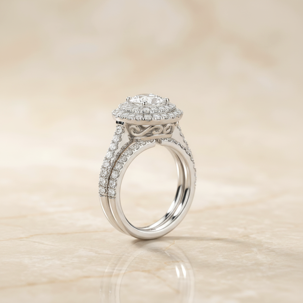 The Britney Matching Wedding Band, Oval in Platinum