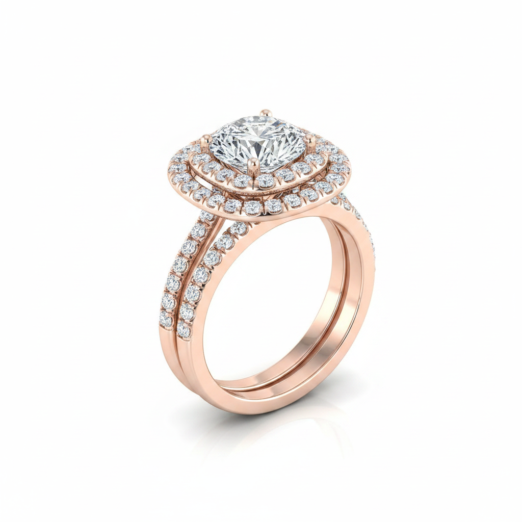 The Cadence Matching Wedding Band, Round in 14K Rose Gold