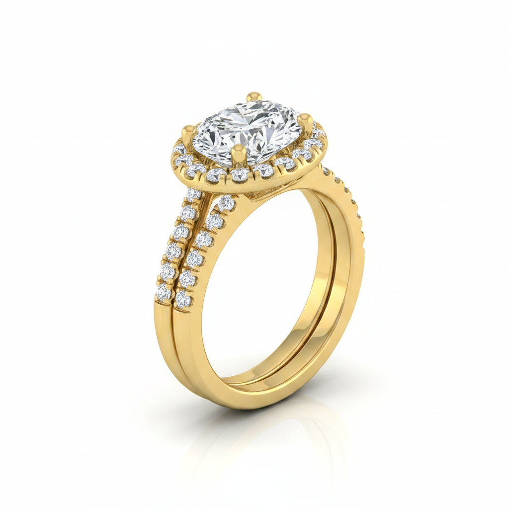 The Calliope Matching Wedding Band, Oval in 18K Yellow Gold