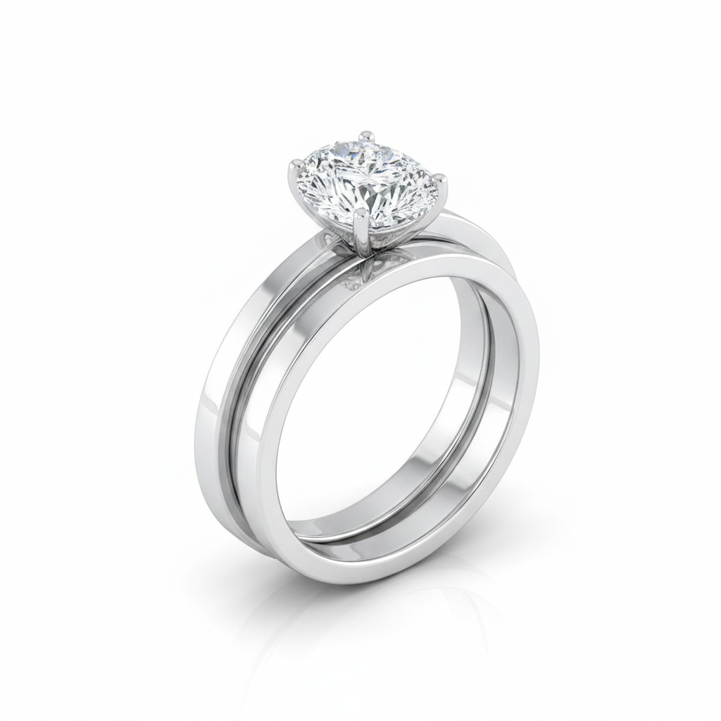 The Carmen Matching Wedding Band, Pear in 18K White Gold